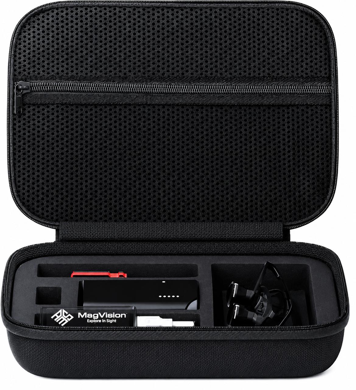 MagVision carry case with the AGNI Illumination System headlight and accessories inside